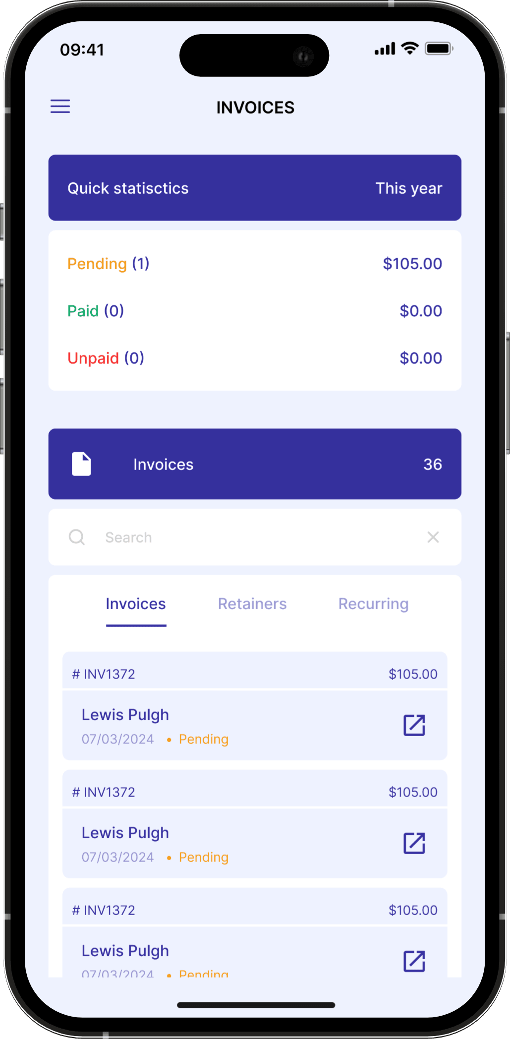 The Invoiless mobile app